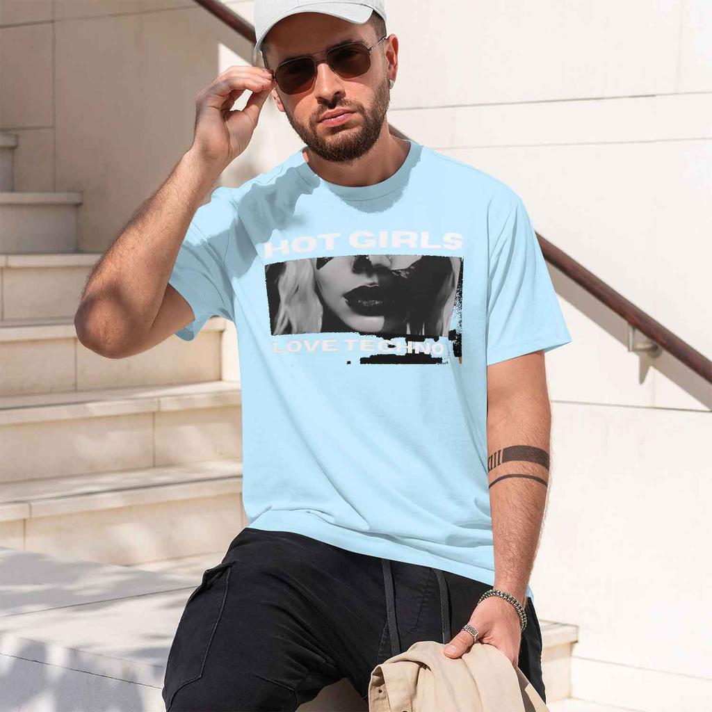 2026 New Love Techno Graphic Tee Unisex Short Sleeve Top For Rave Party All Seasons Fashion Tshirt
