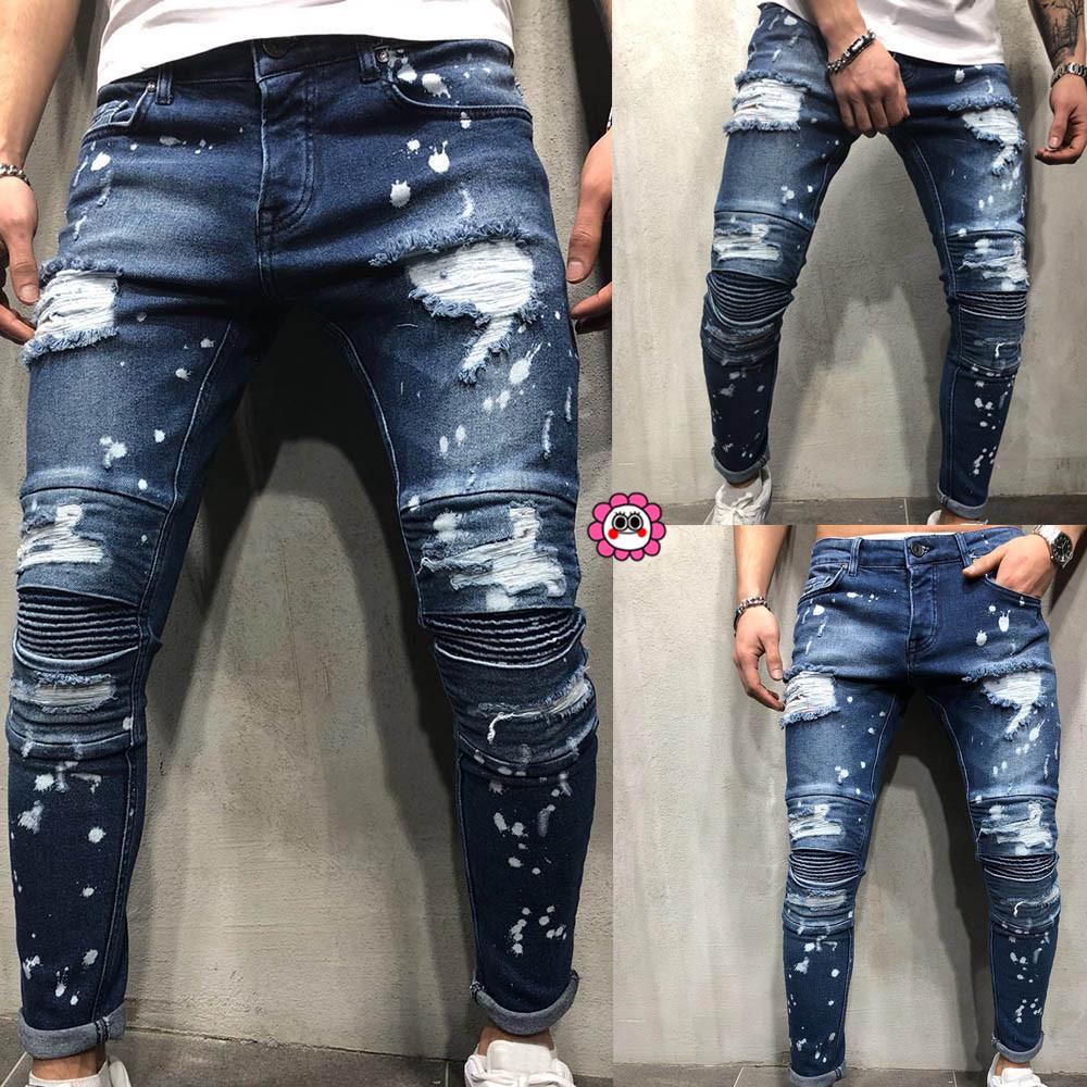 Broken Jeans In Europe and the United States Fashion Men's Pants