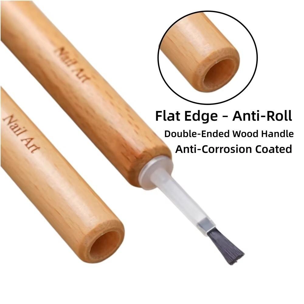 Detachable Detachable Wooden Grip Nail Brushes Nail Art Brush Applicators
