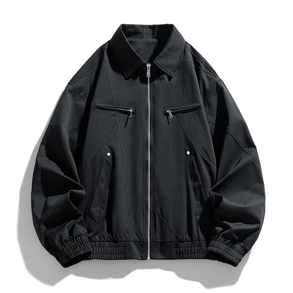 Men's High Sense Of Everything With Solid Color Jacket Trend Casual Lapel Coat Plus Size Loose Plus Size Top