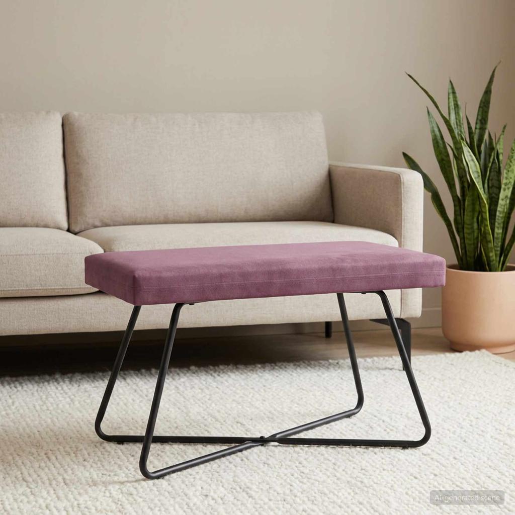 Bench Purple 80 x 40 x 45 cm Velvet