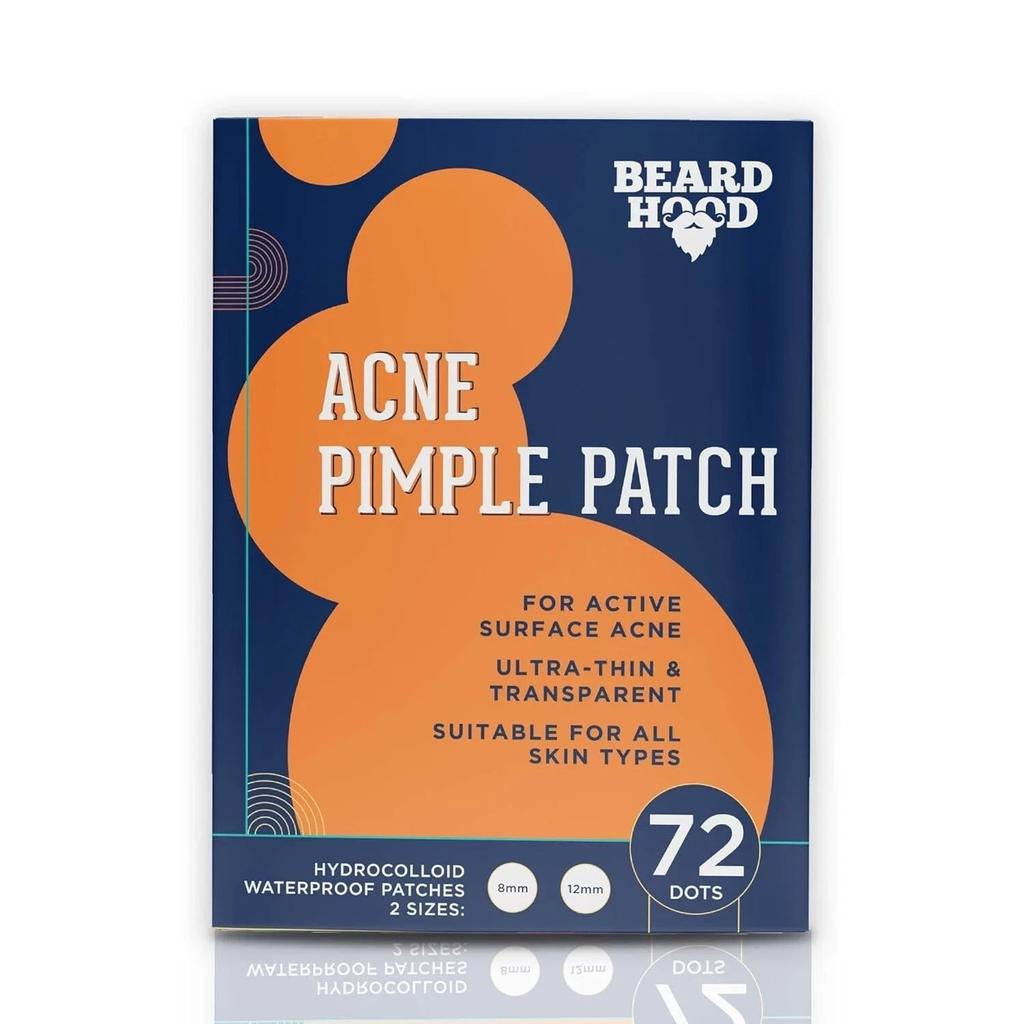 Beardhood Acne Pimple Patch - Hydrocolloid Waterproof Patches - 72 Patches