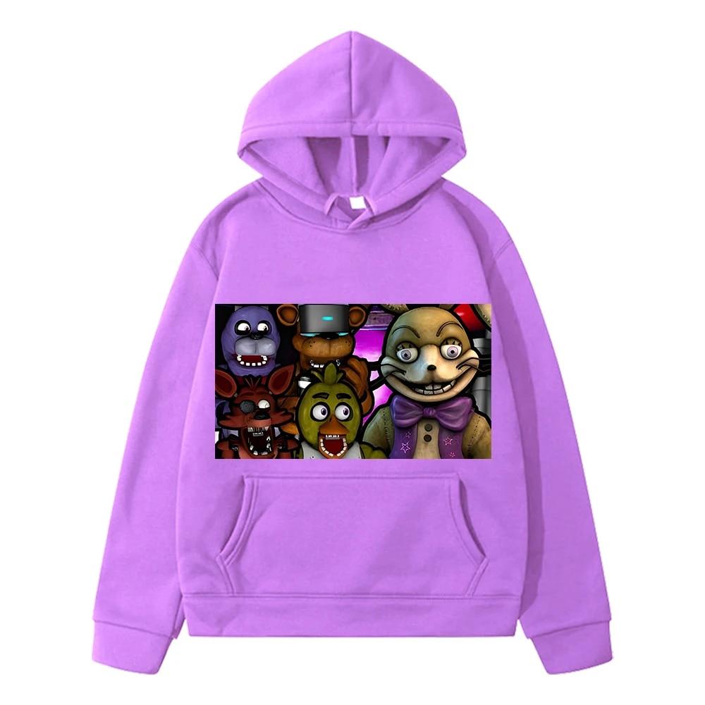 Толстовки Kawaii с изображением медведя и кролика, осенняя куртка для мальчиков, толстовка y2k sudadera FNAF, флисовый пуловер, детская одежда, толстовка с капюшоном в стиле аниме для девочек