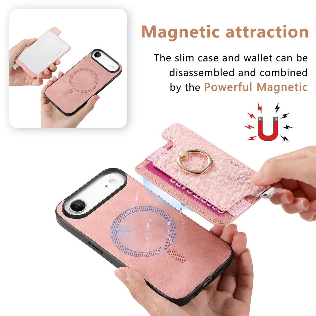 For iPhone Air Case 2 in 1 Magnetic Detachable Card Holder Leather Back Cover