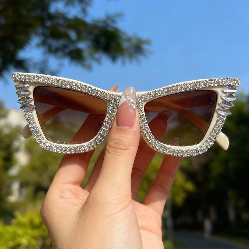 Diamond-Encrusted Large-Frame Sunglasses For Men And Women Fashion Sunglasses