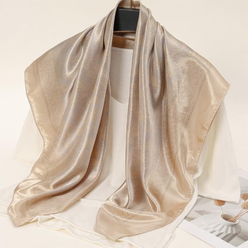 Printed Square Scarf Line Foulard Headband Silk Scarf New Hair Wrap Women