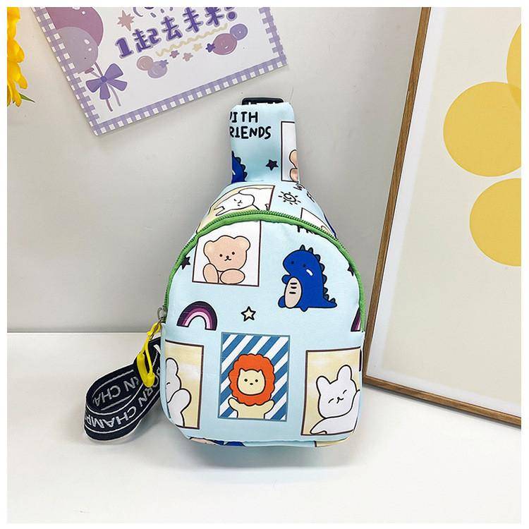 Adorable Cartoon Kids Chest Bag For Boys And Girls Lightweight Nylon School Bag