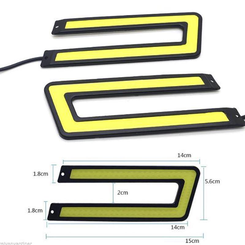 Светодиодные автомобильные фары U-образной формы, COB LED, Дневные ходовые огни, Противотуманные фары, Яркие светодиодные ходовые огни, Аксессуары