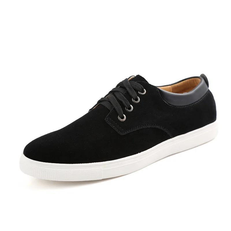 Men's Canvas Shoe Casual Suede Oversized Board Shoes Spring and Autumn Fashionable Solid Color Lace-up Sports Shoes Men's Shoes