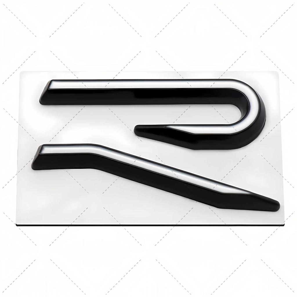 YKPSC1 New R Emblem Car Metal Body Tail Trunk Sticker Accessories For VW GTI Rline Polo Golf MK8 Touareg Passat Magotan CC