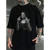 2025 Summer Men's Mona Lisa Funny Action Print Retro Street Loose Short Sleeve T-shirt, Fashionable Short Sleeve Clothing.
