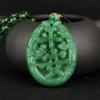 Fashion Green Jade Hand-Carved Fox Koi Hollow Jade Pendant Necklace Multicolor Chinese Amulet Women Man'S Lucky Jewelry Gift