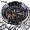 JARAGAR Top Watch Большой циферблат Tuber Flywheel Механические часы Мужская мода Повседневный бизнес Стальной браслет