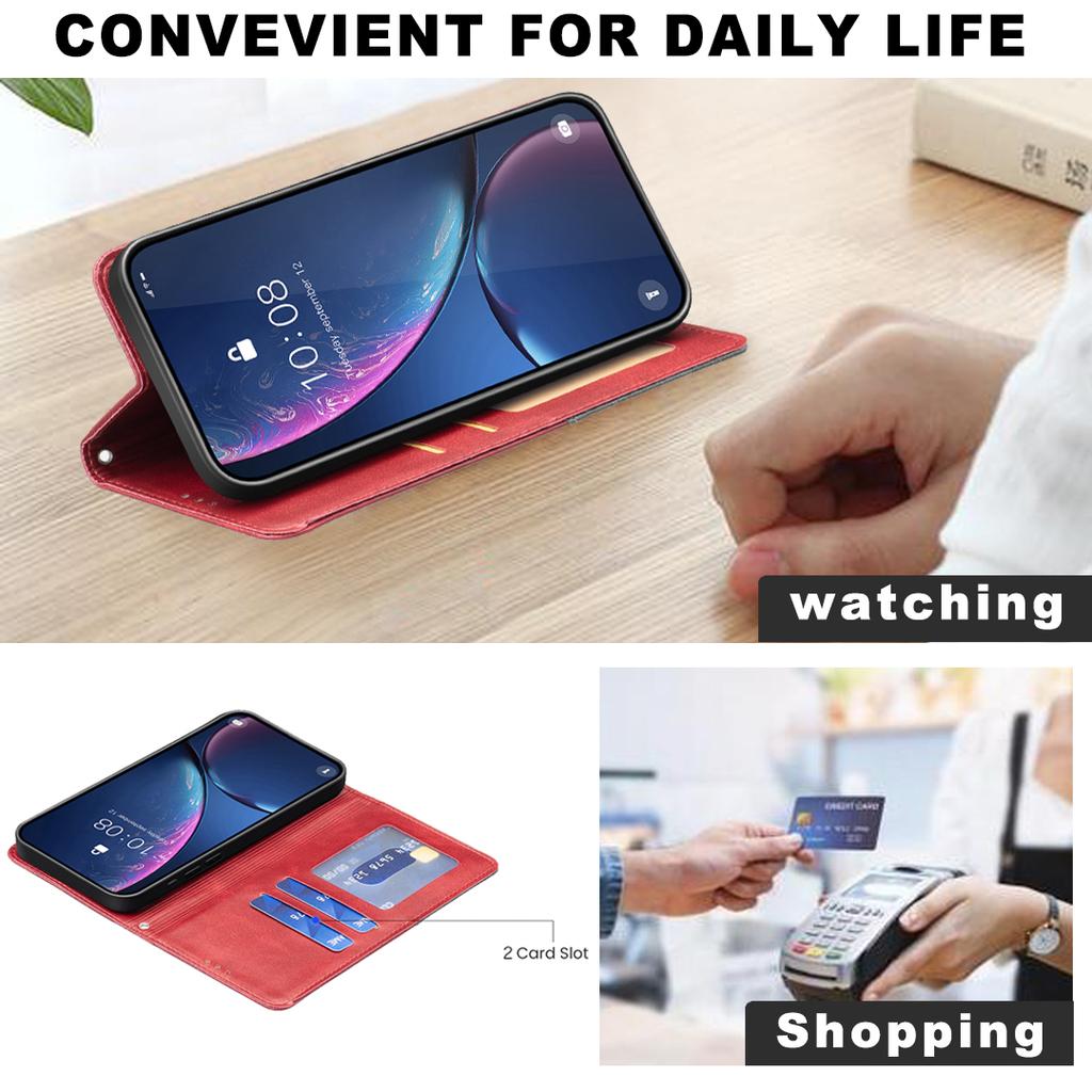 Для Xiaomi Redmi 15 5G (Глобальный) (169 мм) Чехол Слоты для карт Геометрический оттиск Кожаный чехол для телефона