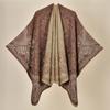 Shawl Imitation Cashmere Knitted Scarf Split Fork Oil Painting Cape Cloak Outside