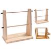 Wooden Yarn Holder Horizontal Yarn Ball Holder Double Revolving Yarn Storage Organizer