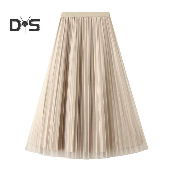 Женская юбка миди, эластичная юбка А-силуэта с высокой талией, однотонная, двухсторонняя, двусторонняя, осенне-зимняя юбка