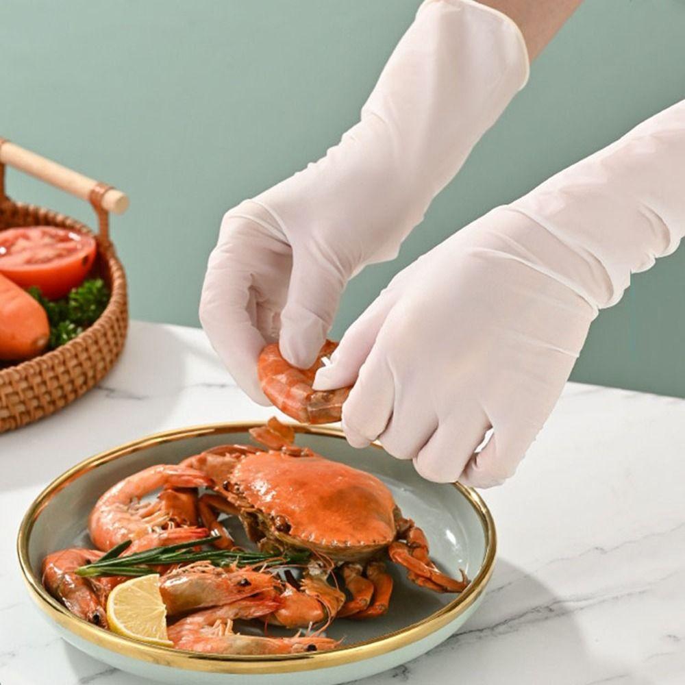 30Pcs Food Grade Nitrile Gloves Waterproof Dishwashing Gloves Food Handling
