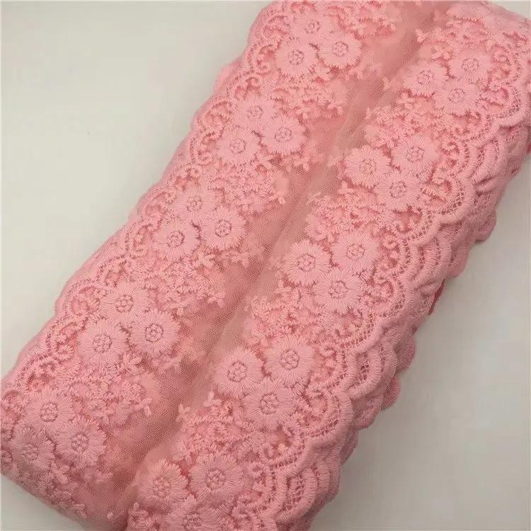 1 Метр Хлопок Цветочная Вышивка Сетка Пэчворк Кружево DIY Одежда Швейная Ткань 12 см Ширина DIY Одежда Шторы Аксессуары Лента