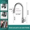 Dual Temperature Stainless Steel Pull-Out Kitchen Faucet with Retractable, Rotatable Spout