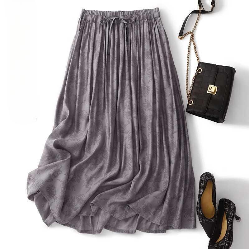 Casual Jacquard Skirt Women's Summer Elegant Thin A-line Skirt