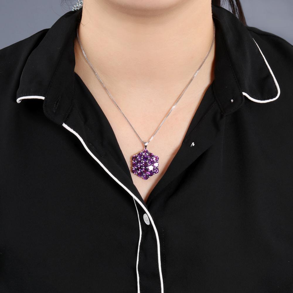 2023 Новые роскошные ювелирные изделия из натурального аметиста, серебряные кольца 925 пробы, серьги, ожерелье, комплект ювелирных изделий для женщин, подарок на годовщину