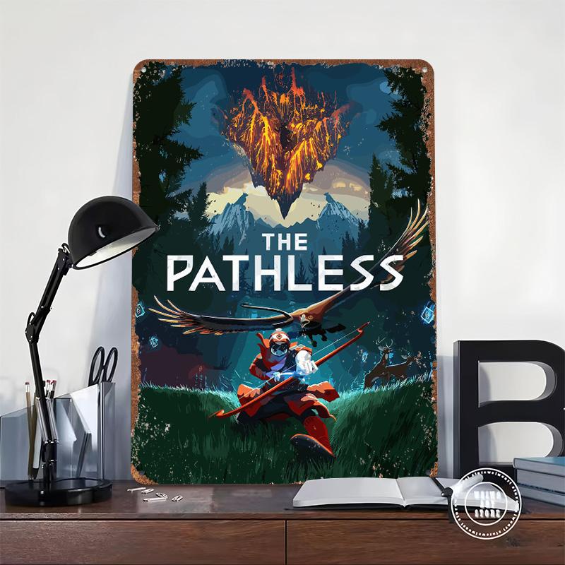 The Pathless Game Cover Art Poster Customized Wall Art Vintage Metal Signs Retro Tin Plaque for Man Cave Home Decor Wand Deko