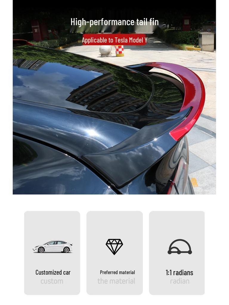 Задний спойлер Tesla Model Y High-Performance - Спортивный P-образный, Не требует сверления