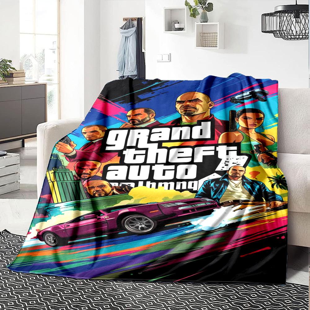Grand Theft Auto Blanket Comfortable Perfect for Sofa Couch Bed Four Seasons Universal Digital Print Suitable for Gifting Relatives and Friends