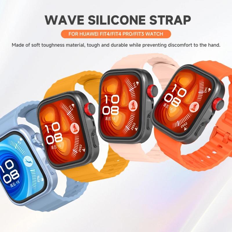Силиконовый ремешок для Huawei Watch Fit 3/4 Мягкий Водонепроницаемый спортивный ремешок модный браслет Замена для ремешка Huawei Watch Fit 4pro