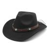 Western Cowboy Vintage Tweed Jazz Hat Felt Men'S And Women'S Prairie Top Hat