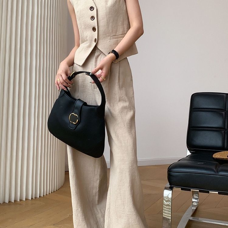 Модный комплект премиум-класса из двух частей, жилет без рукавов, хлопковый лен, широкие брюки, повседневный, для похудения