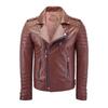 Men's Motorcycle Leather Jacket Genuine Tan Lambskin Café Racer Biker Outerwear