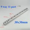 (Порт-в-Порт 45 мм)30x30 мм G1/2" Вход G1/4" Выход 2-12-ходовой Алюминиевый Сплав Распределительный Коллектор Разветвитель Блок Пневматический Фитинг