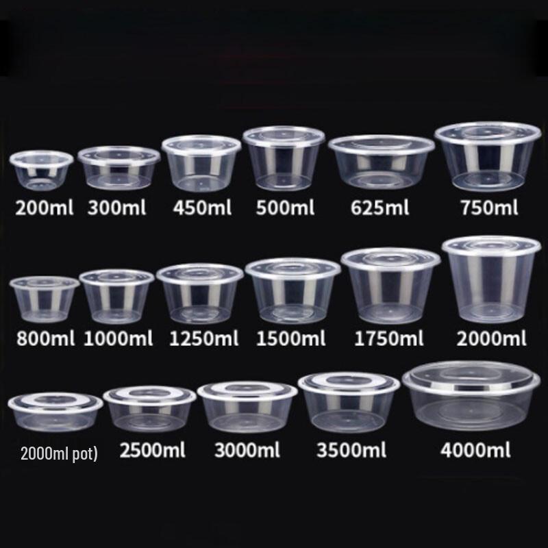 Одноразовые круглые прозрачные пластиковые пищевые контейнеры XinXianPin с крышками