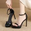 Fashion Liyke Summer Fashion 11CM Stiletto Women Platform Sandals Soft Cozy Open Toe Ankle Strap High Heels Banquet Party Dress Shoes
