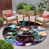 Classic Japanese-style cartoon Demon Slayer round rug, home soft decorative anti-slip yoga mat and chair mat, outdoor floor mat carpet K14