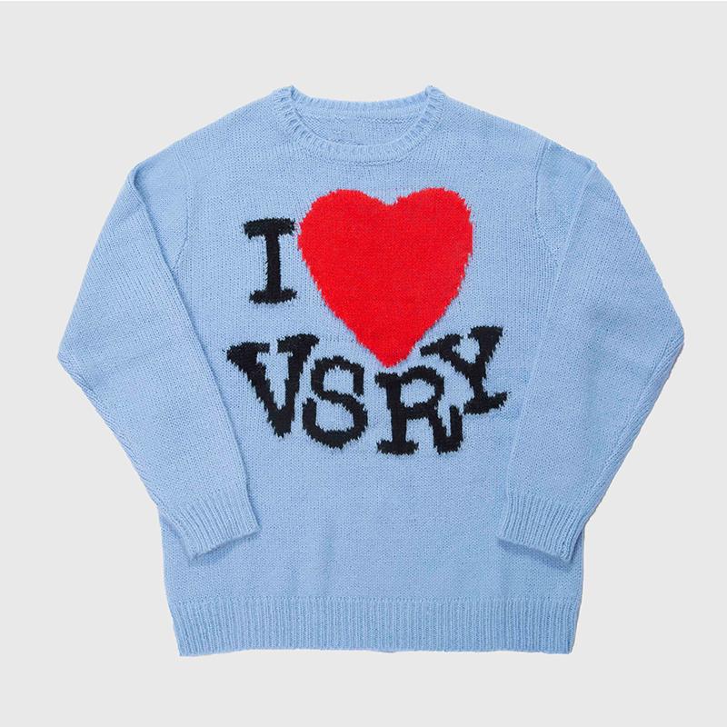 Hip Hop Harajuku Love Pattern Knitted Ugly Sweaters Men Hip Hop Vintage Casual Loose O-Neck College Style Pullover Couples EMO