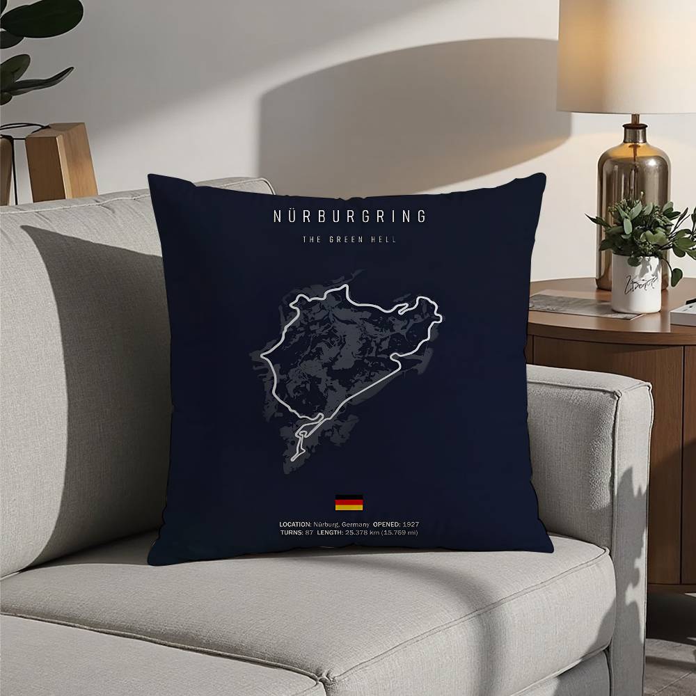 Formula 1 Imola Monaco Circuit F1 Pillow Case Sofa Decorative Home Double-sided Printing Short Plush Cushion Pillow Cover Gift