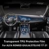 For ALFA ROMEO GIULIA/STELVIO 17-21 Gearbox Panel Navigation Screen Automotive Interior TPU Protective Film Anti-Scratch Sticker