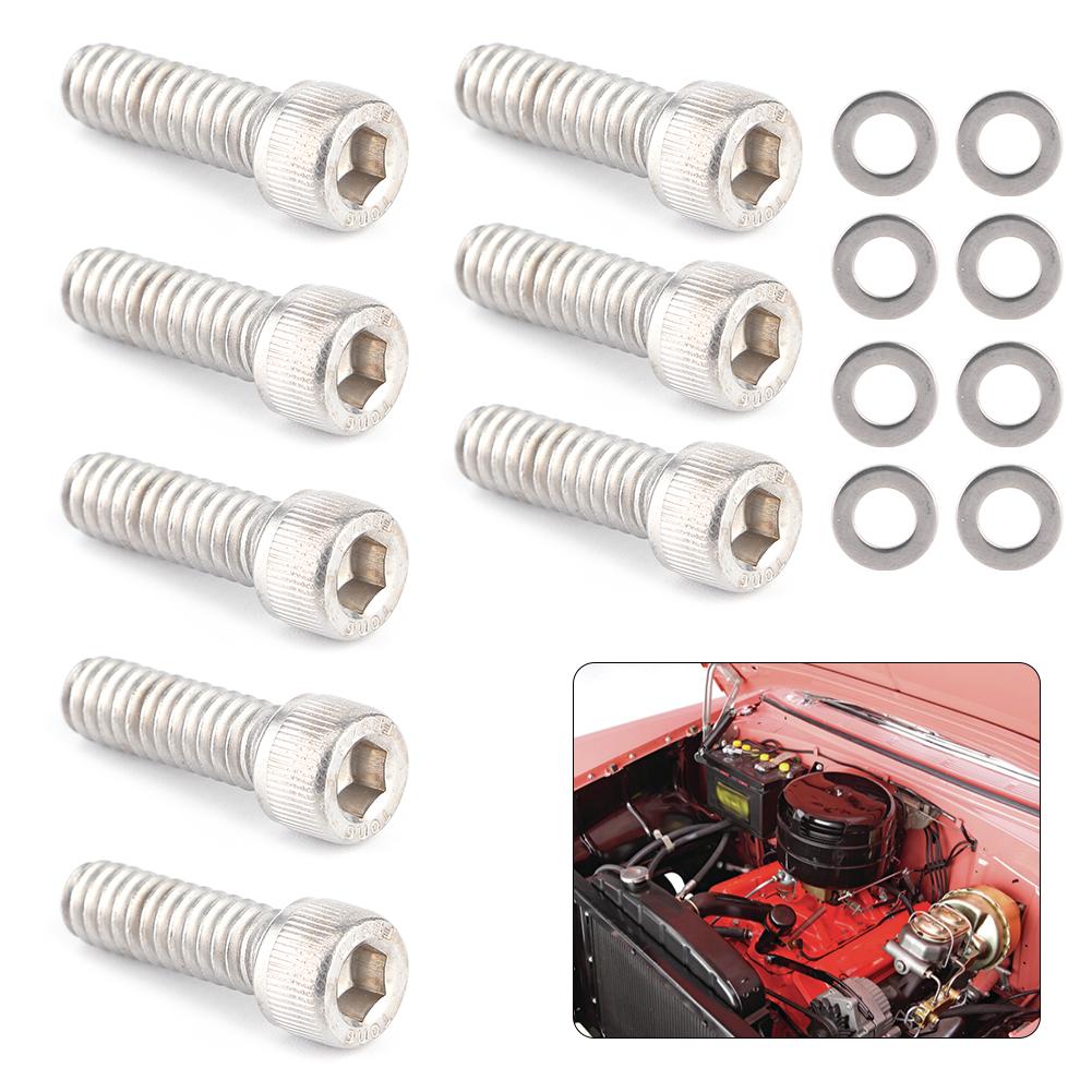 8 шт. Болты крышки клапана SBC 104003 с прокладкой Подходят для Chevrolet 265 283 302 305 327 350 400 SB
