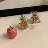 Strawberry Enamel Fruit Ring Korean Style Chunky Enamel Ring Insect Drip Oil Ring  Decoration