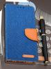 Etui Typu Portfel Do Xiaomi Redmi Note 15 Pro+ Plus 5G - Niebieski Pokrowiec Canvas + Szkło