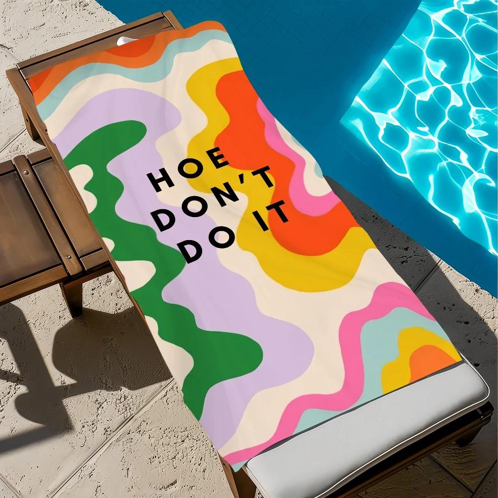 Creative beach towel M-Multicolor font swimming towel, quick-dry soft microfiber beach towel, summer gift for boys and girls