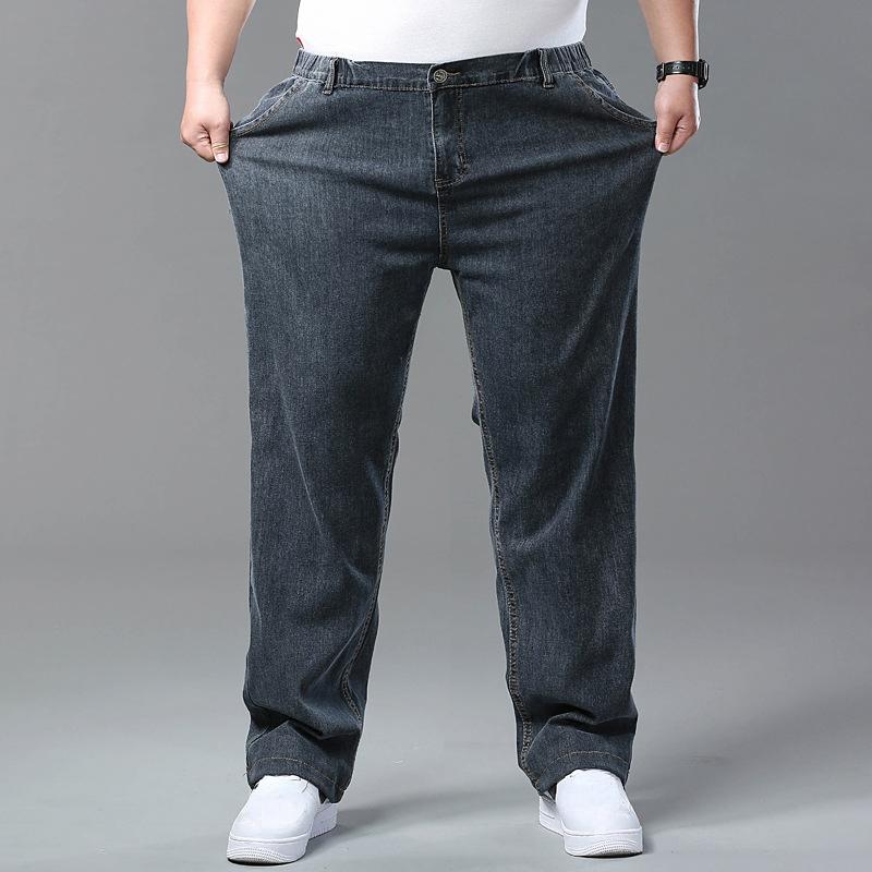 Модные джинсы, свободные брюки, мужские джинсовые джинсы большого размера, универсальные прямые повседневные брюки