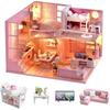 Набор для сборки деревянного кукольного домика Cuteroom DIY со светодиодной подсветкой и музыкальной шкатулкой, пылезащитный чехол, набор мебели и миниатюрных аксессуаров
