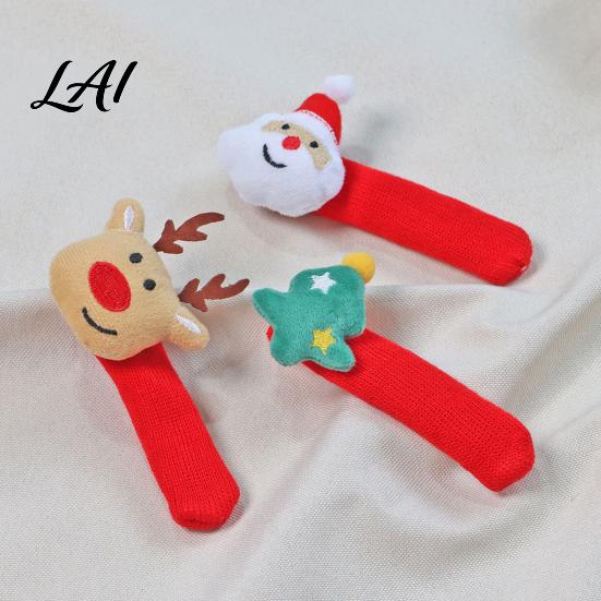 Indoor Winter Home Ornaments Knitted Christmas Doorknob Covers Santa Reindeer Decor Anti‑Slip Protector Sleeves Door Handle Guards Cushion Pads,