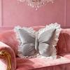 Butterfly Throw Pillow Decorative Butterfly Pillow with Lace Trim Princess Style Stuffed Pillow for Living Room Bedroom Sofa Home Decor
