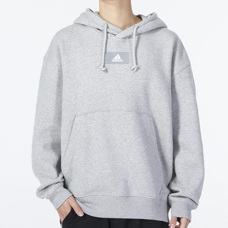 Adidas Мужская толстовка с капюшоном Pure Color Logo Серая HK2830