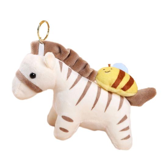 Плюшевый кулон-кукла, тип с вытягиванием, дизайн зебры, слона, пчелы, акулы, декоративный подвес в виде животного, украшение для кошелька